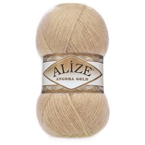 Пряжа Alize Angora Gold (Ангора Голд) - 1 моток 95 светло-бежевый 20% шерсть, 80% акрил 550м/100г