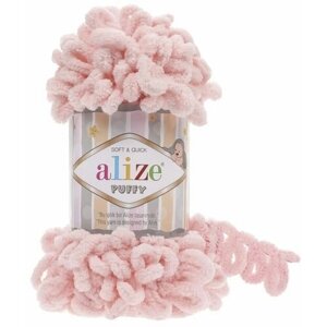 Пряжа Alize Puffy 100 г 9,2 м (100% микрополиэстер) 1 шт, цвет 340 Powder Pink (пудра)
