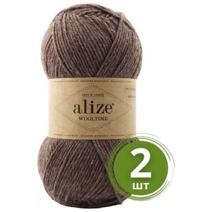 Пряжа Alize Wooltime (Вултайм) - 2 мотка Цвет: 240 коричневый 75% шерсть, 25% полиамид, 100г 200м