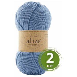 Пряжа Alize Wooltime (Вултайм) - 2 мотка Цвет: 432 голубой 75% шерсть, 25% полиамид, 100г 200м