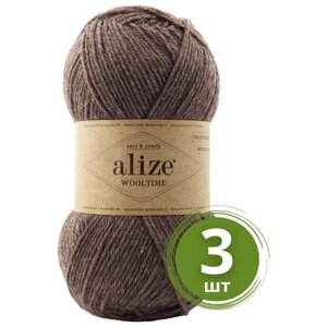 Пряжа Alize Wooltime (Вултайм) - 3 мотка Цвет: 240 коричневый 75% шерсть, 25% полиамид, 100г 200м