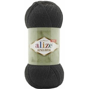 Пряжа Alpaca royal NEW Alize, 5 мотков (250м, 100гр), цвет 60 черный