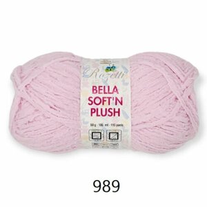 Пряжа "BELLA SOFT N PLUSH" 100% Полиамид, 50гр/105м,989- Св. розовый) 1 упаковка (10 мотков)