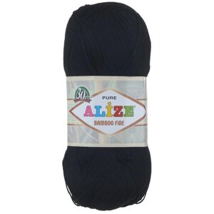 Пряжа для вязания Alize "Bamboo Fine", цвет: черный (60), 440 м, 100 г, 5 шт