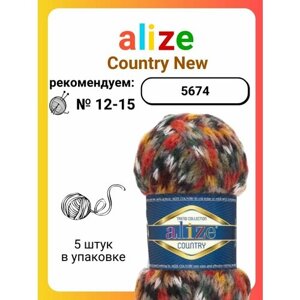 Пряжа для вязания Alize Country New 5674, 100 г, 34 м, 5 штук