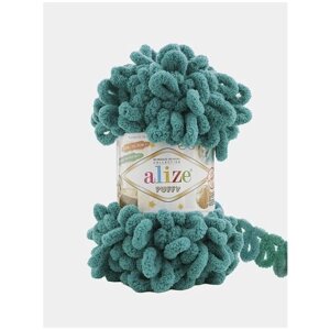 Пряжа для вязания Ализе Puffy (100% микрополиэстер) 100г/9.5м цв. 847 изумруд