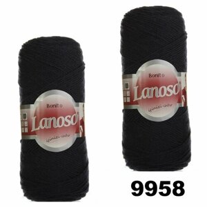 Пряжа для вязания Bonito (Бонито) Lanoso (Ланосо) / цвет 9958 - Темно-синий / 2 мотка / 300м/100г