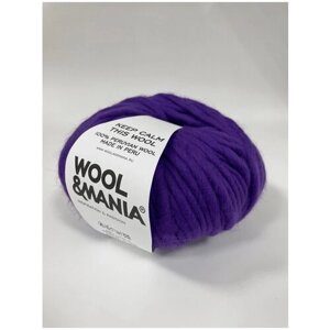 Пряжа для вязания из перуанской шерсти WOOL & MANIA, цвет Indigo фиолетовый, 80 м, 200 гр