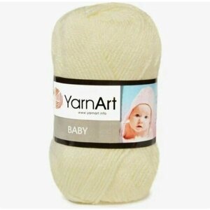 Пряжа для вязания YARNART BABY 50 гр/150 м 100% акрил 502 молочный 2 шт.
