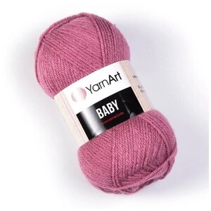 Пряжа для вязания YarnArt Baby (ЯрнАрт Беби) - 2 мотка 3017 брусничный, гипоаллергенная для детских изделий, 100% акрил, 150м/50г