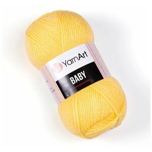 Пряжа для вязания YarnArt Baby (ЯрнАрт Беби) - 2 мотка 315 светло-желтый, гипоаллергенная для детских изделий, 100% акрил, 150м/50г