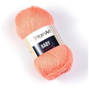Пряжа для вязания YarnArt Baby (ЯрнАрт Беби) - 2 мотка 622 персик, гипоаллергенная для детских изделий, 100% акрил, 150м/50г