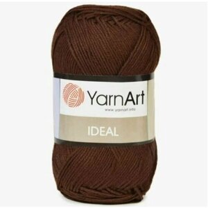 Пряжа для вязания YarnArt "Ideal", 1 моток, 170 м 50 г, 100% хлопок, цвет 232 темно-коричневый