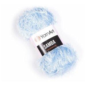 Пряжа для вязания YarnArt Samba (ЯрнАрт Самба) - 1 моток 2029 голубой, травка, фантазийная для игрушек 100% полиэстер 150м/100г