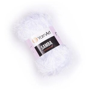 Пряжа для вязания YarnArt Samba (ЯрнАрт Самба) - 1 моток 501 отбелка, травка, фантазийная для игрушек 100% полиэстер 150м/100г