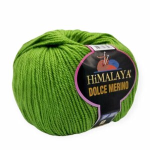 Пряжа HiMALAYA "DOLCE MERİNO" 50% Шерсть мериноса, 50% Микрофибра, 100гр/230м,59432 Зеленая трава) 1 упаковка (10 мотков)