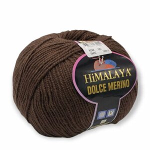 Пряжа HiMALAYA "DOLCE MERİNO" 50% Шерсть мериноса, 50% Микрофибра, 100гр/230м,59437 Шоколадный) 1 упаковка (10 мотков)