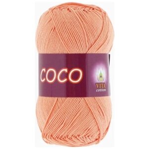 Пряжа хлопковая Vita Cotton Coco (Вита Коко) - 10 мотков, 3883 персик, 100% мерсеризованный хлопок 240м/50г
