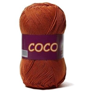 Пряжа хлопковая Vita Cotton Coco (Вита Коко) - 2 мотка, 4336 терракот, 100% мерсеризованный хлопок 240м/50г