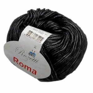 Пряжа Rozetti ROMA 50% Акрил, 50% Полиамид, 50гр/145м,201-07 Черный) 1 упаковка (10 мотков)