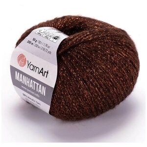Пряжа YarnArt Manhattan Ярнарт Манхэттен (912 коричневый) 56% металлик, 7% шерсть 7% вискоза, 30% акрил 200м/50 гр.