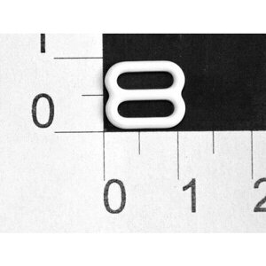Пряжка регулятор для бюстгальтера Металл 808В белый ш. 8мм (уп. 50 шт. Proknopka"