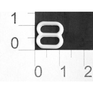 Пряжка регулятор для бюстгальтера Пластик 808S белый ш. 8мм (уп. 50 шт. Proknopka"