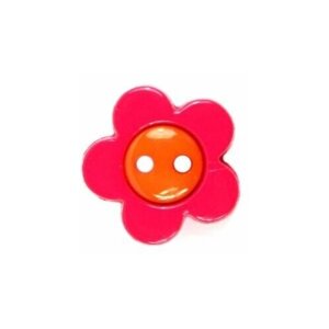 Пуговица, Цветок (48801) 15мм. Цвет розово/оранжевый. 10 шт/упак