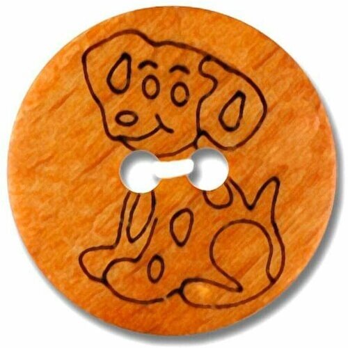 Пуговица деревянная для рукоделия Собака от компании М.Видео - фото 1
