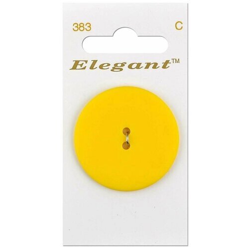 Пуговица Elegant, арт. 383 С, 2 отв, 38 мм, пластик, желтый от компании М.Видео - фото 1