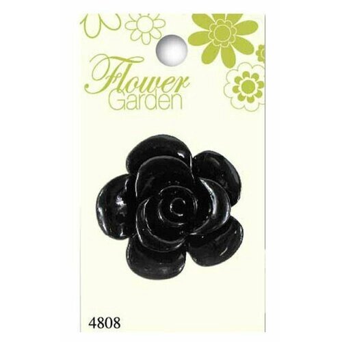 Пуговица Flower Garden, в форме цветка, пластиковая, черная, 1 упаковка от компании М.Видео - фото 1
