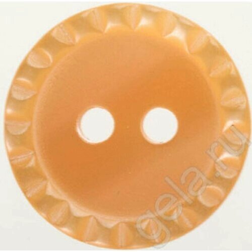 Пуговица Hemline Basic, круглая, пластиковая, 24L, оранжевая, 5 шт в упаковке от компании М.Видео - фото 1