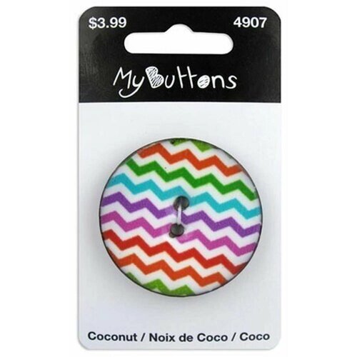 Пуговица My Buttons - Light Chevron, круглая, пластиковая, с орнаментом, 1 упаковка от компании М.Видео - фото 1