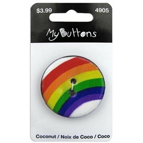 Пуговица My Buttons - Rainbow Arch, круглая, пластиковая, белая с орнаментом, 1 упаковка от компании М.Видео - фото 1