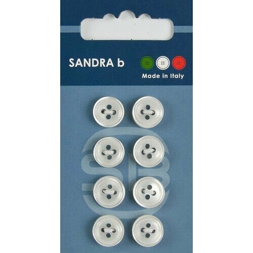 Пуговица Sandra b, круглая, пластиковая, 16L, белая, 8 шт в упаковке от компании М.Видео - фото 1