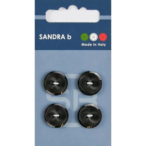 Пуговица Sandra b, круглая, пластиковая, 24L, черная, 4 шт в упаковке от компании М.Видео - фото 1