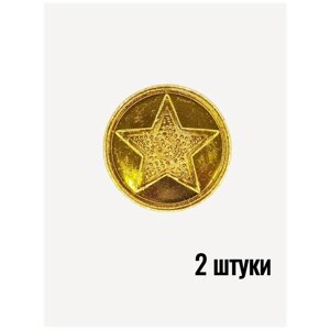 Пуговица Советской Армии золотая, 14 мм металл, 2 штуки