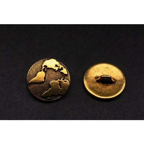Пуговица TierraCast Земля 17мм, отверстие 2,3мм, цвет античное золото, 94-6578-26, 1шт от компании М.Видео - фото 1