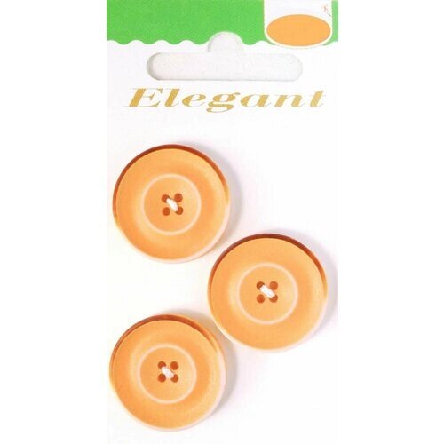 Пуговицы ELEGANT, 23 мм, пластиковые, круглые, персиковые, 3 шт, 1 упаковка от компании М.Видео - фото 1