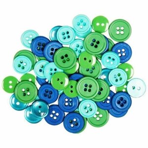 Пуговицы Favorite Findings - Океан, круглые, пластиковые, 130 шт, 1 упаковка