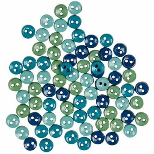 Пуговицы Findings - океан, пластиковые, круглые, синие, 75 шт, 1 упаковка от компании М.Видео - фото 1