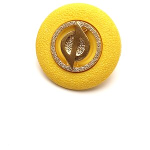 Пуговицы на ножке, 18 мм, цвет желтый с золотой вставкой. В упаковке 10 штук. Для женской, детской одежды и рукоделия.
