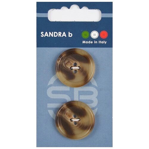 Пуговицы Sandra, 2 шт, диаметр 25,5 мм, Цвет: коричневый от компании М.Видео - фото 1