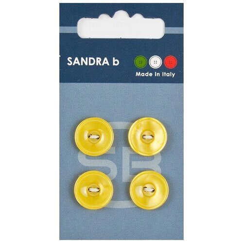 Пуговицы Sandra, 4 шт, диаметр 15 мм, Цвет: желтый от компании М.Видео - фото 1