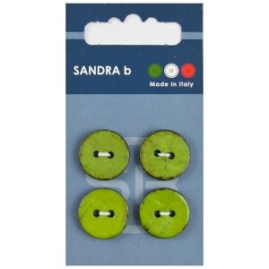 Пуговицы Sandra, 4 шт, диаметр 18 мм, Цвет: зеленый