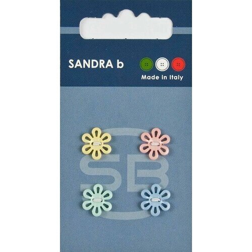 Пуговицы Sandra b, цветы, пластиковые, 4 шт, 1 упаковка от компании М.Видео - фото 1
