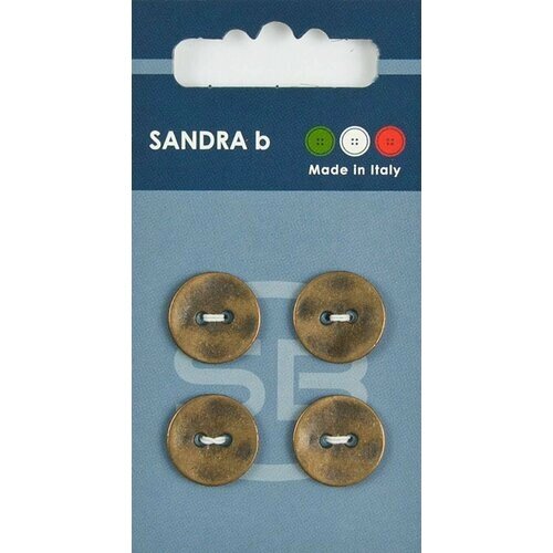 Пуговицы Sandra b, круглые, металлические, медные, 4 шт, 1 упаковка от компании М.Видео - фото 1