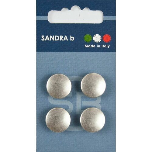 Пуговицы Sandra b, круглые, металлические, серебряные, 4 шт, 1 упаковка от компании М.Видео - фото 1