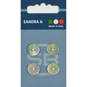 Пуговицы Sandra b - круглые, перламутровые, пластиковые, 4 шт, 1 упаковка