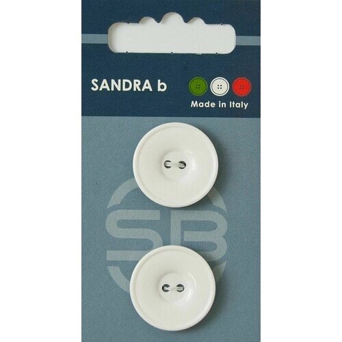 Пуговицы Sandra b, круглые, пластиковые, белые, 2 шт, 1 упаковка от компании М.Видео - фото 1